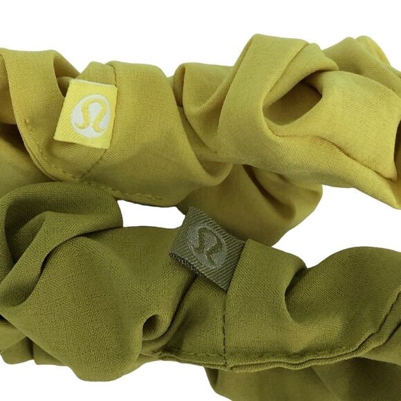 2 Lululemon Uplifting Scrunchies: Yellow Serpentine AND Golden Lime - Picture 5 of 15